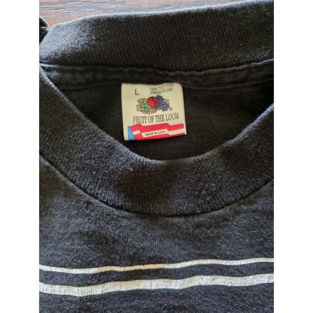 90s Vintage Single Stitch Fruit of the Loom Lake City CO Deer Graphic Tee L - Picture 6 of 6